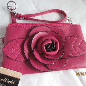 Pink Rossette Wristlet.